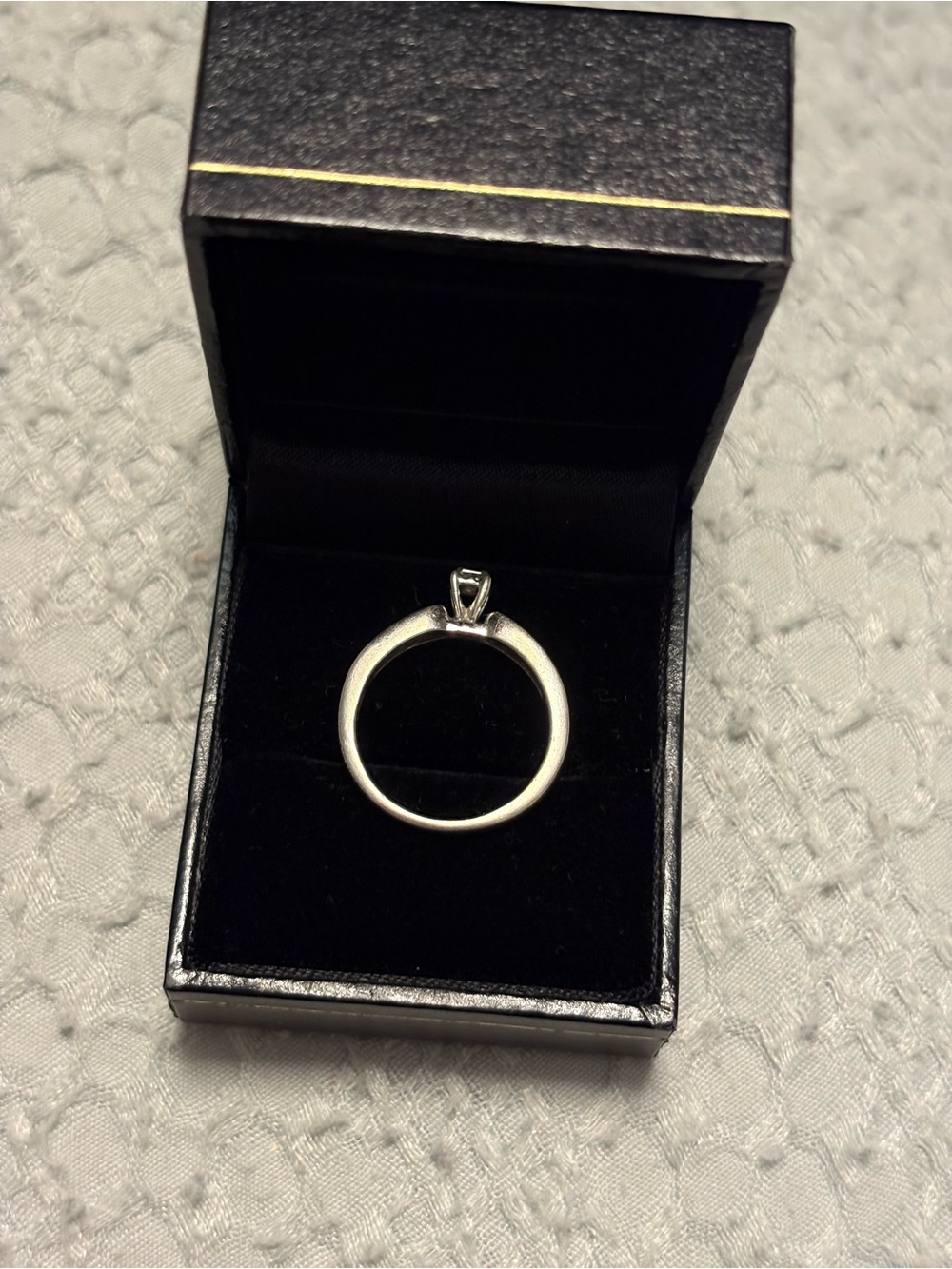 925 Sterling Silver Princess-Cut Diamond Promise Ring - Picture 3 of 4